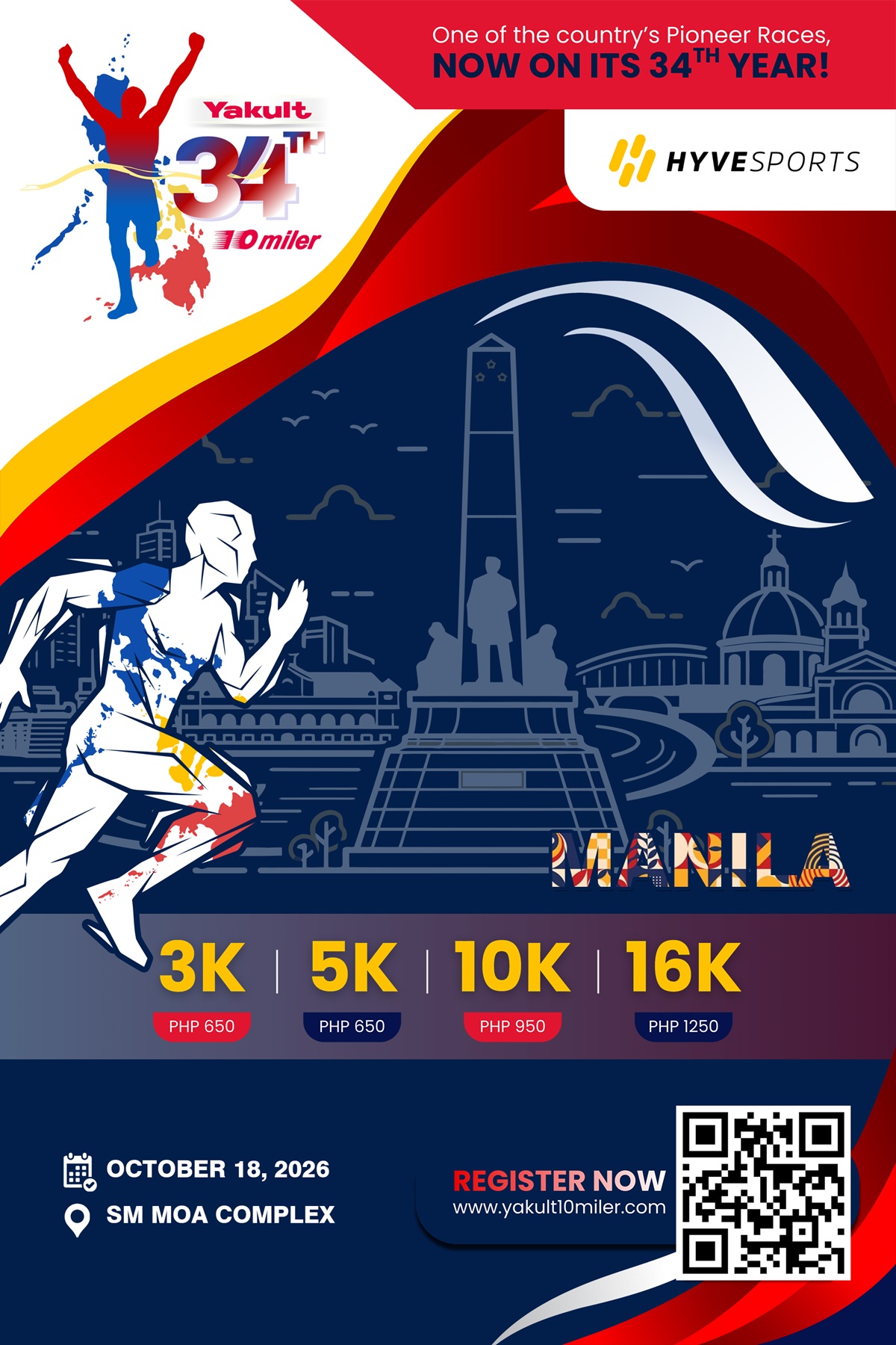 34th Yakult 10 Miler Run (Manila) 2026 official event artwork