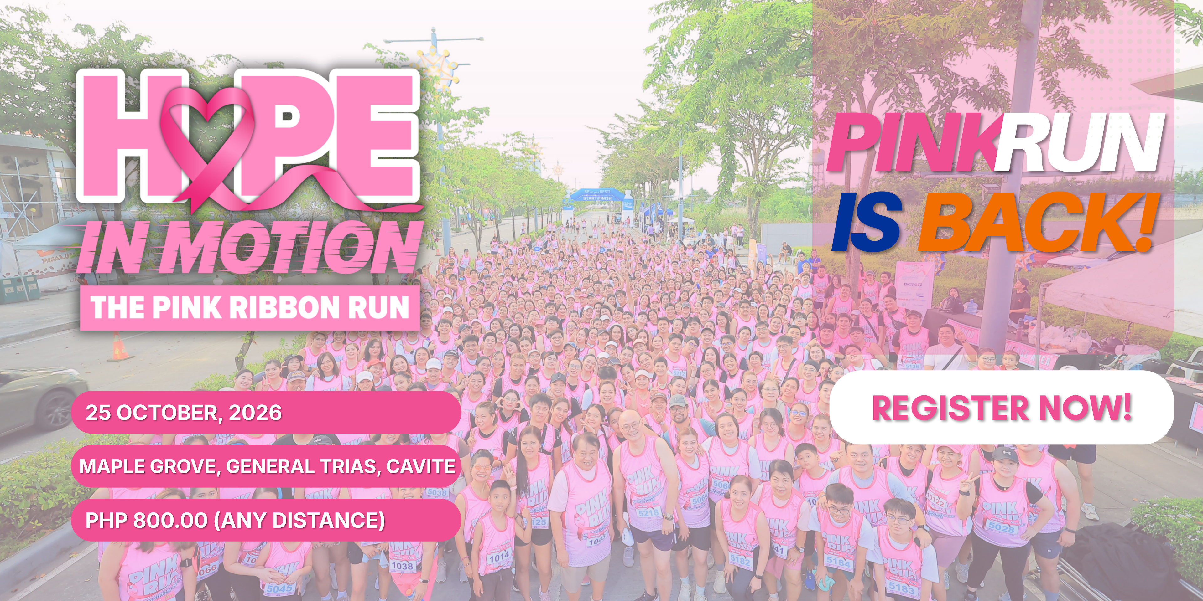HOPE IN MOTION: The Pink Ribbon Run 2026 official event artwork